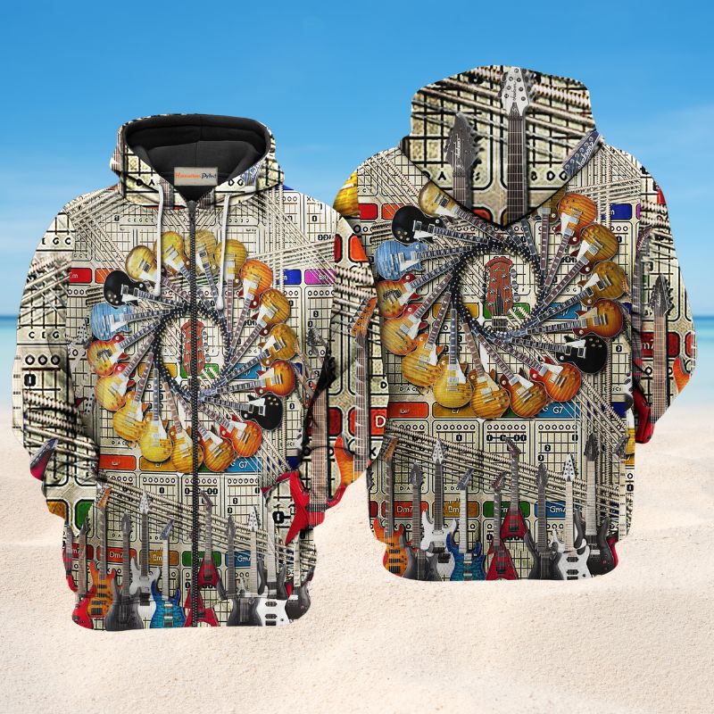 I Love Electric Guitar Art – 3D Hoodie