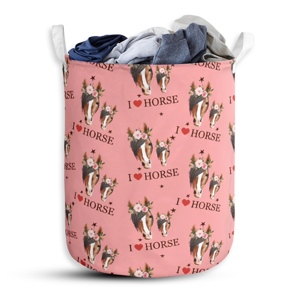 Horse I Love Horse - Laundry Basket - Owls Matrix LTD