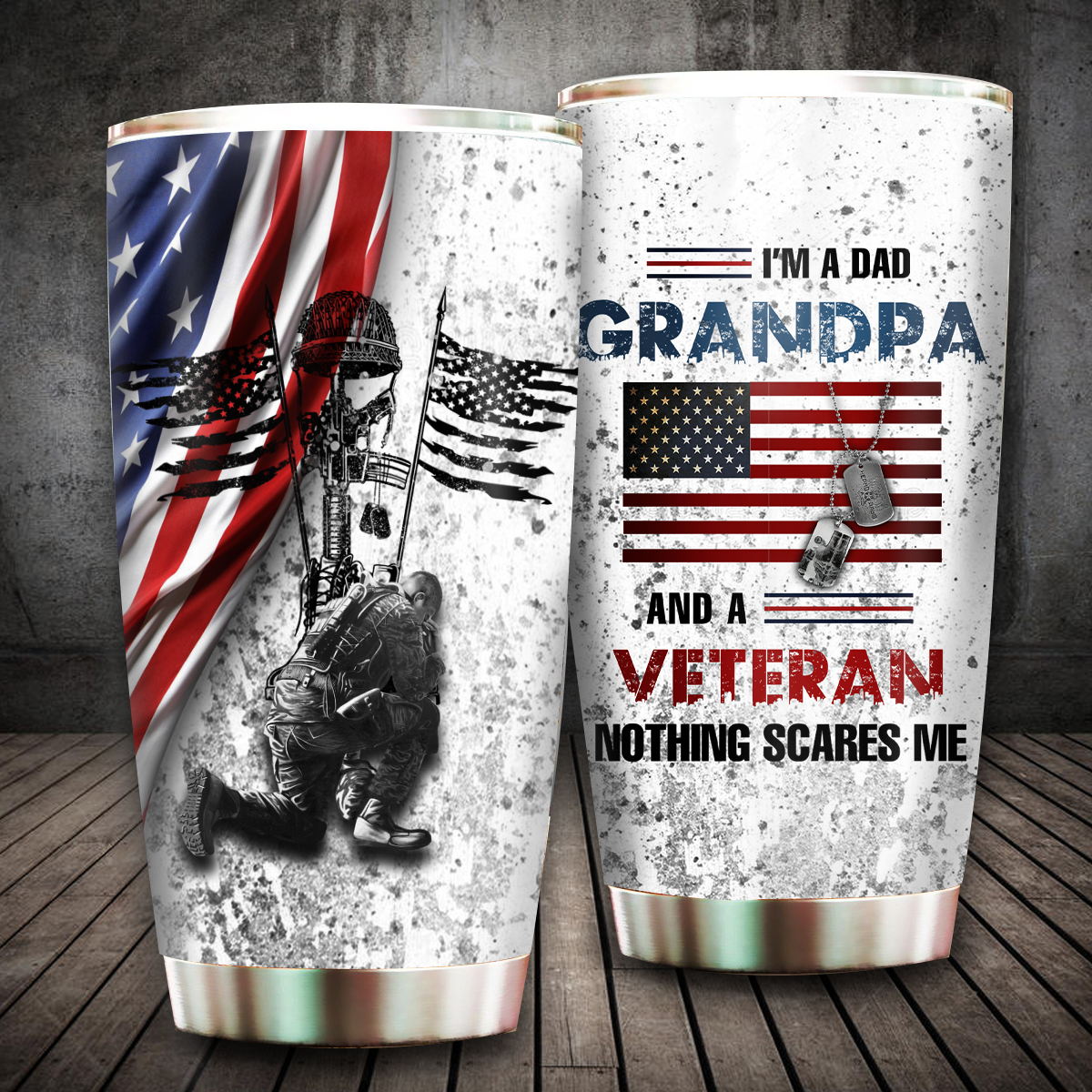Dad Grandpa Veteran 20 Oz Tumbler For Travel Gifts