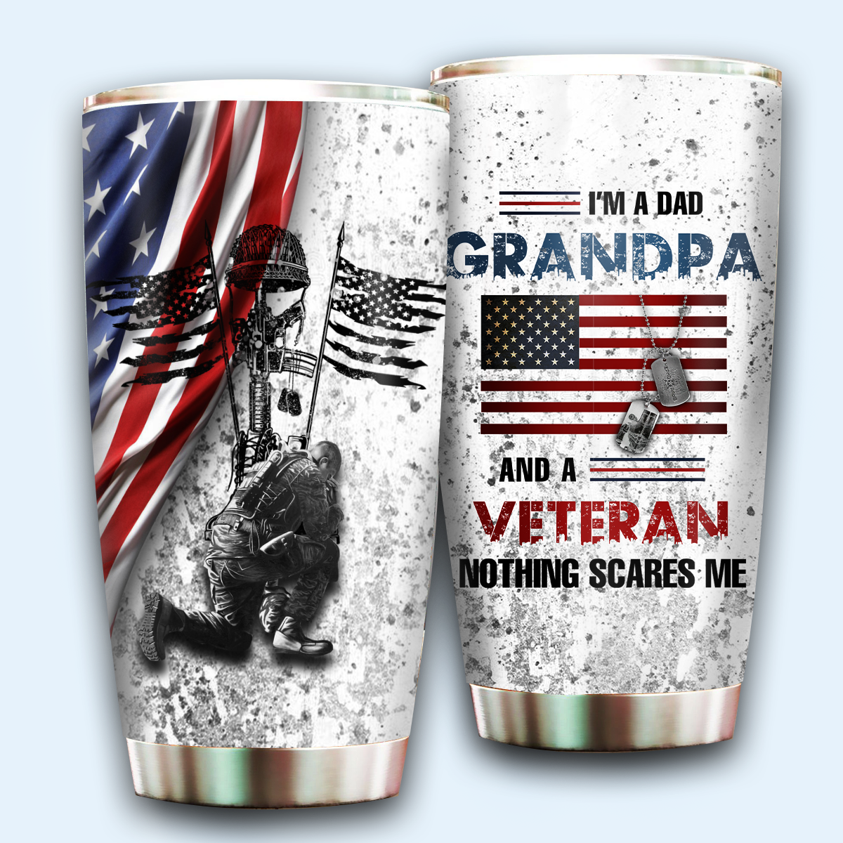 Dad Grandpa Veteran 20 Oz Tumbler For Travel Gifts