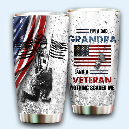 Dad Grandpa Veteran 20 Oz Tumbler For Travel Gifts