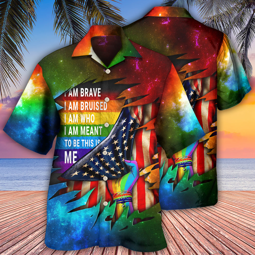 LGBT Courage And Pride Rainbow Quote - Hawaiian Shirt