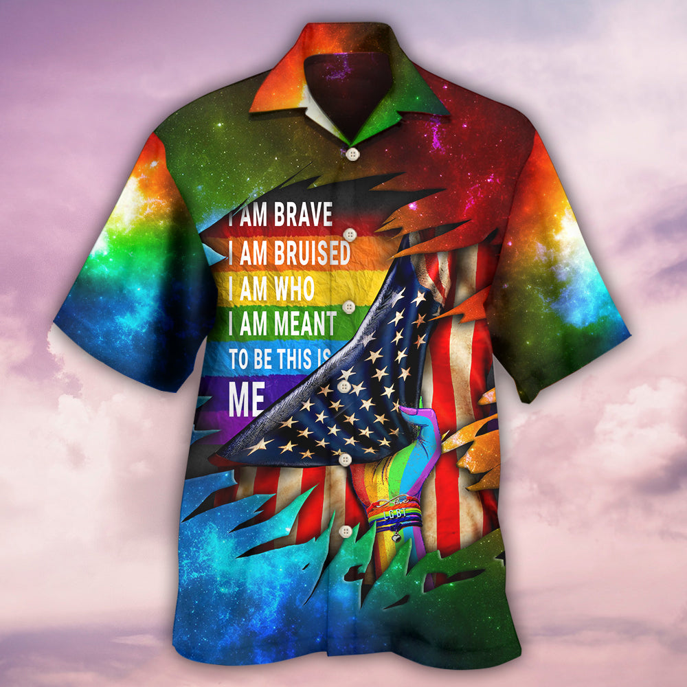 LGBT Courage And Pride Rainbow Quote - Hawaiian Shirt