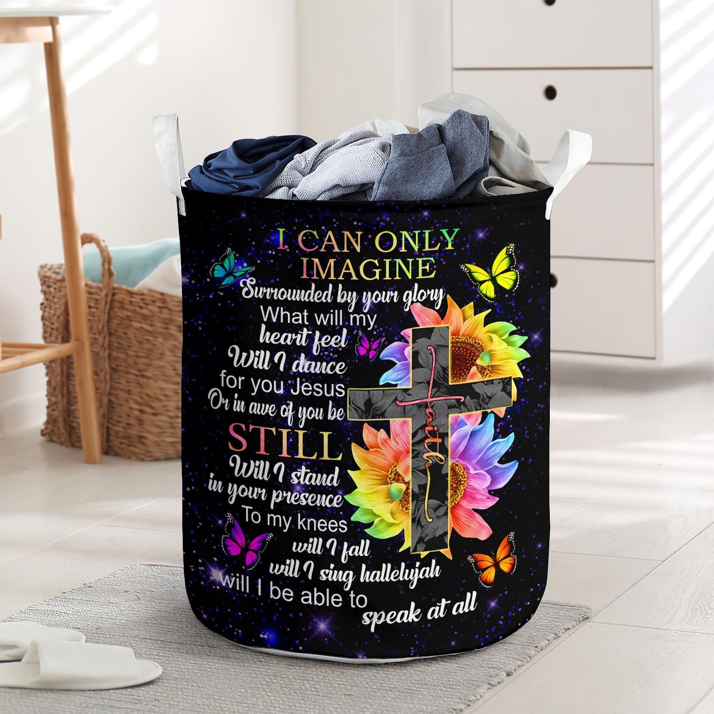 I can only imagine faith sunflower Christian - Laundry basket - LAUB06TNH010322-Owls Matrix