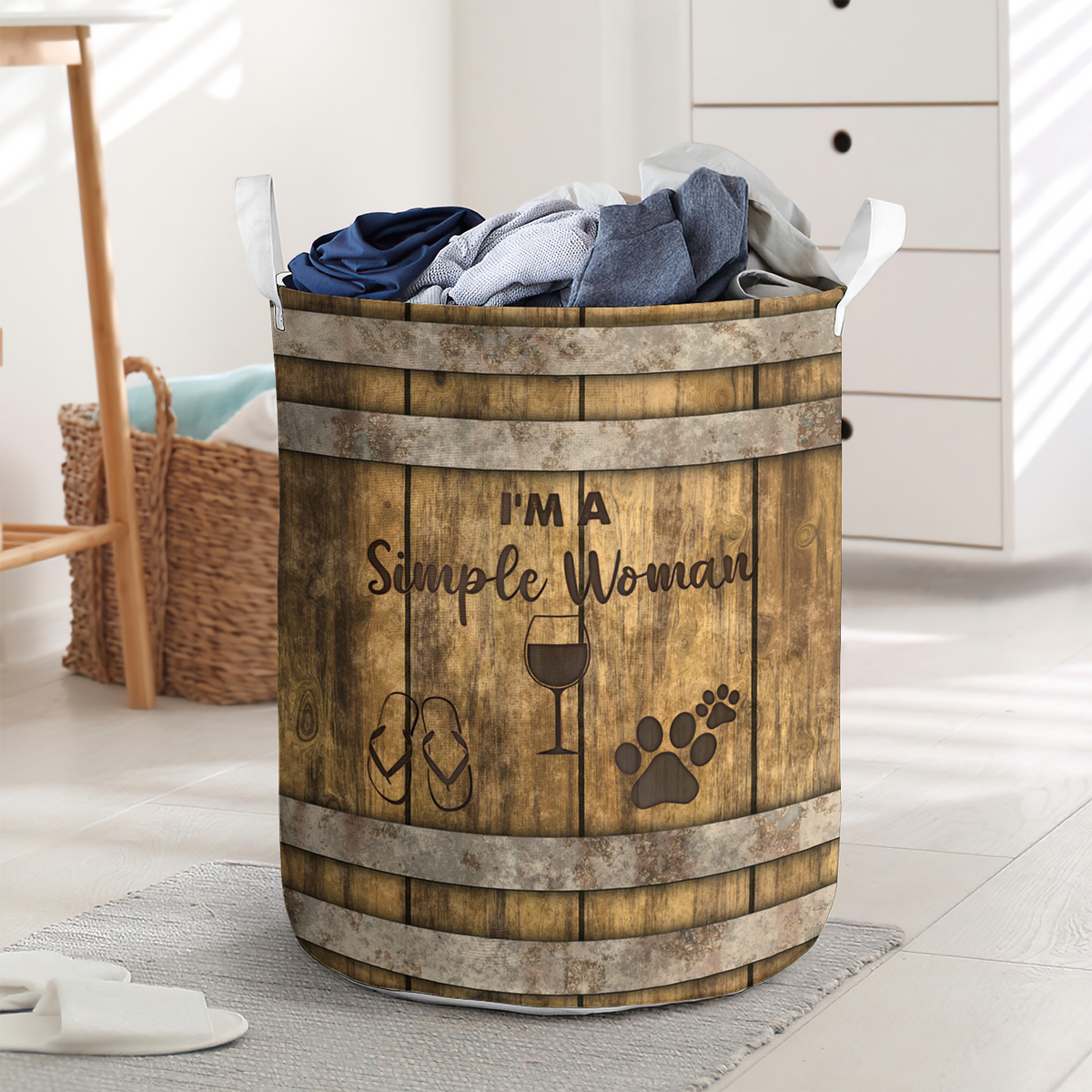 I'm a simple woman - Laundry basket - LAUB01NGC280222-Owls Matrix