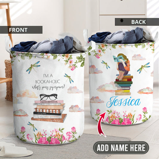 I'm a Bookaholic personalized - Laundry basket - LAUB05TNH260222 - Owls Matrix LTD