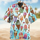Ice Cream Blue Background Style – Hawaiian Shirt