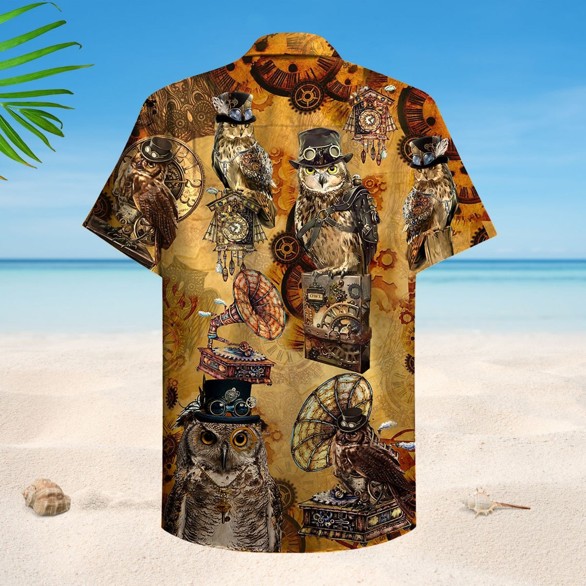 Owl Wisdom Vintage Art Design – Hawaiian Shirt
