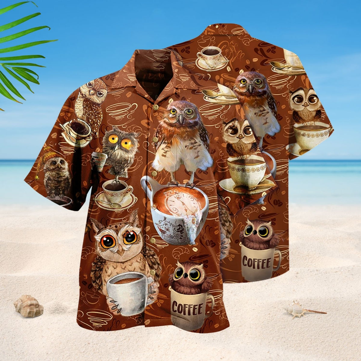 Owl Love Coffee Cool Art Style – Hawaiian Shirt
