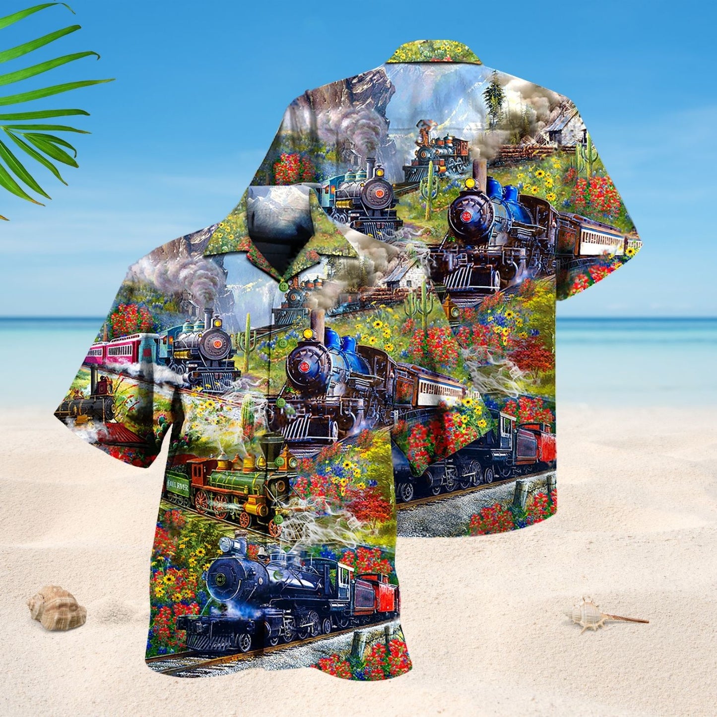 Train On Spring Hill Scenic Art – Hawaiian Shirt