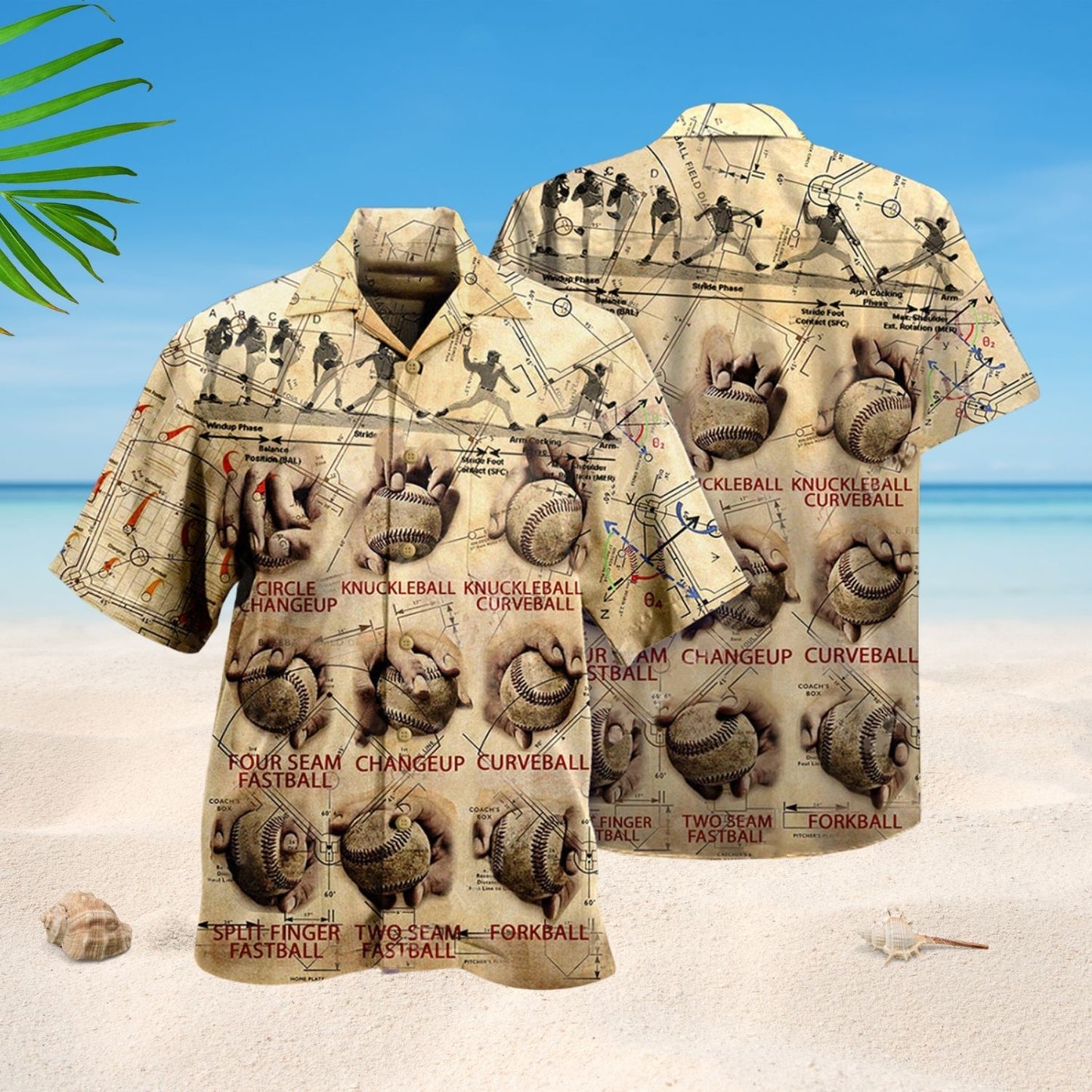 Baseball Pitching Grips Game Art – Hawaiian Shirt