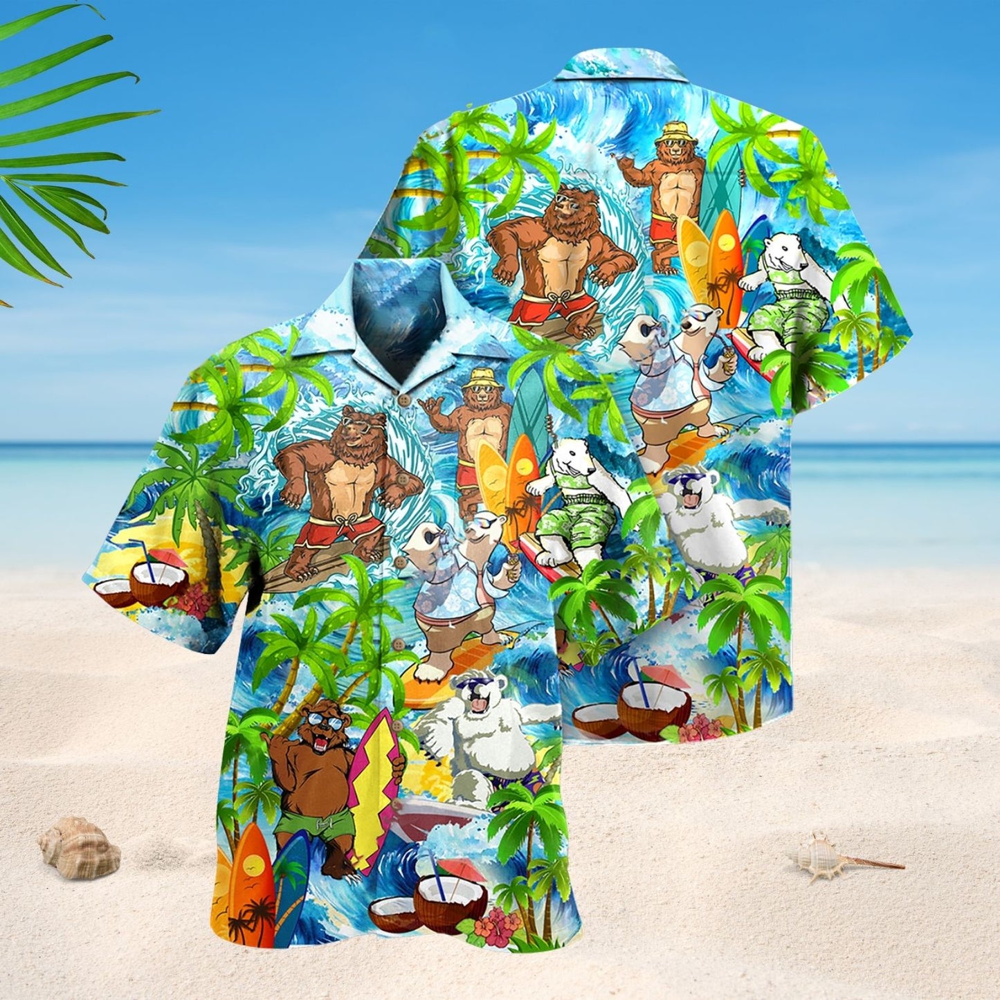 Bear Love Beach Animal Art – Hawaiian Shirt