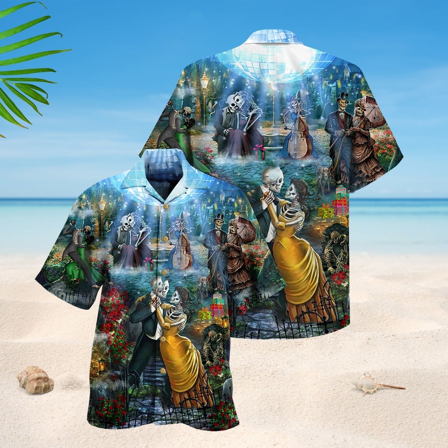 Skull Couple Dancing Art Design – Hawaiian Shirt