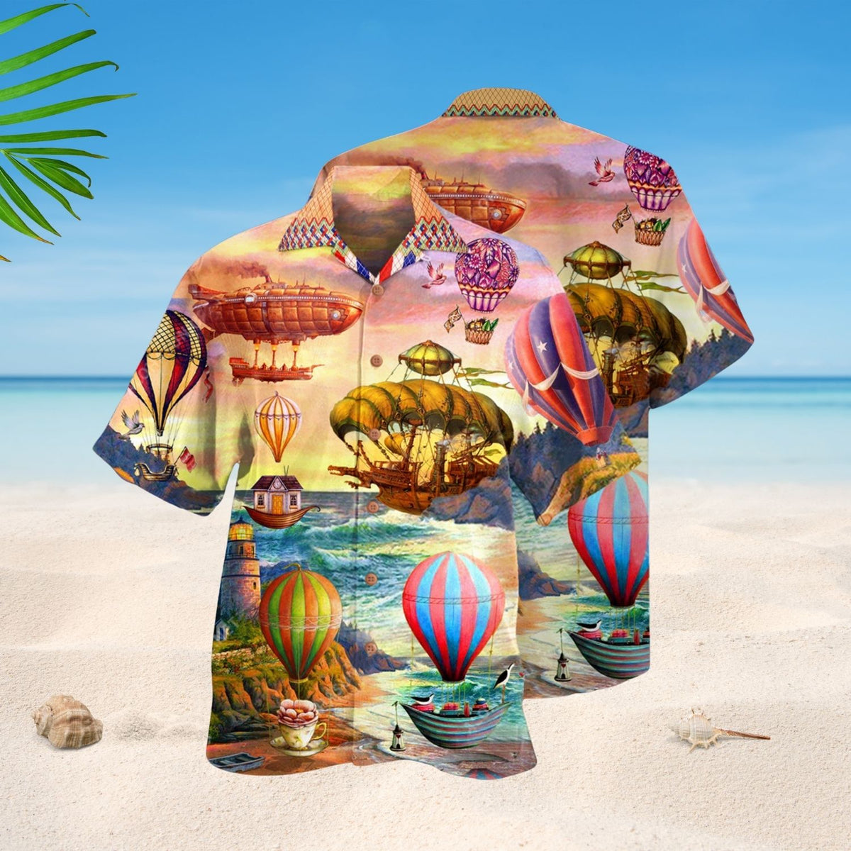 Steampunk Hot Air Balloon Travel – Hawaiian Shirt