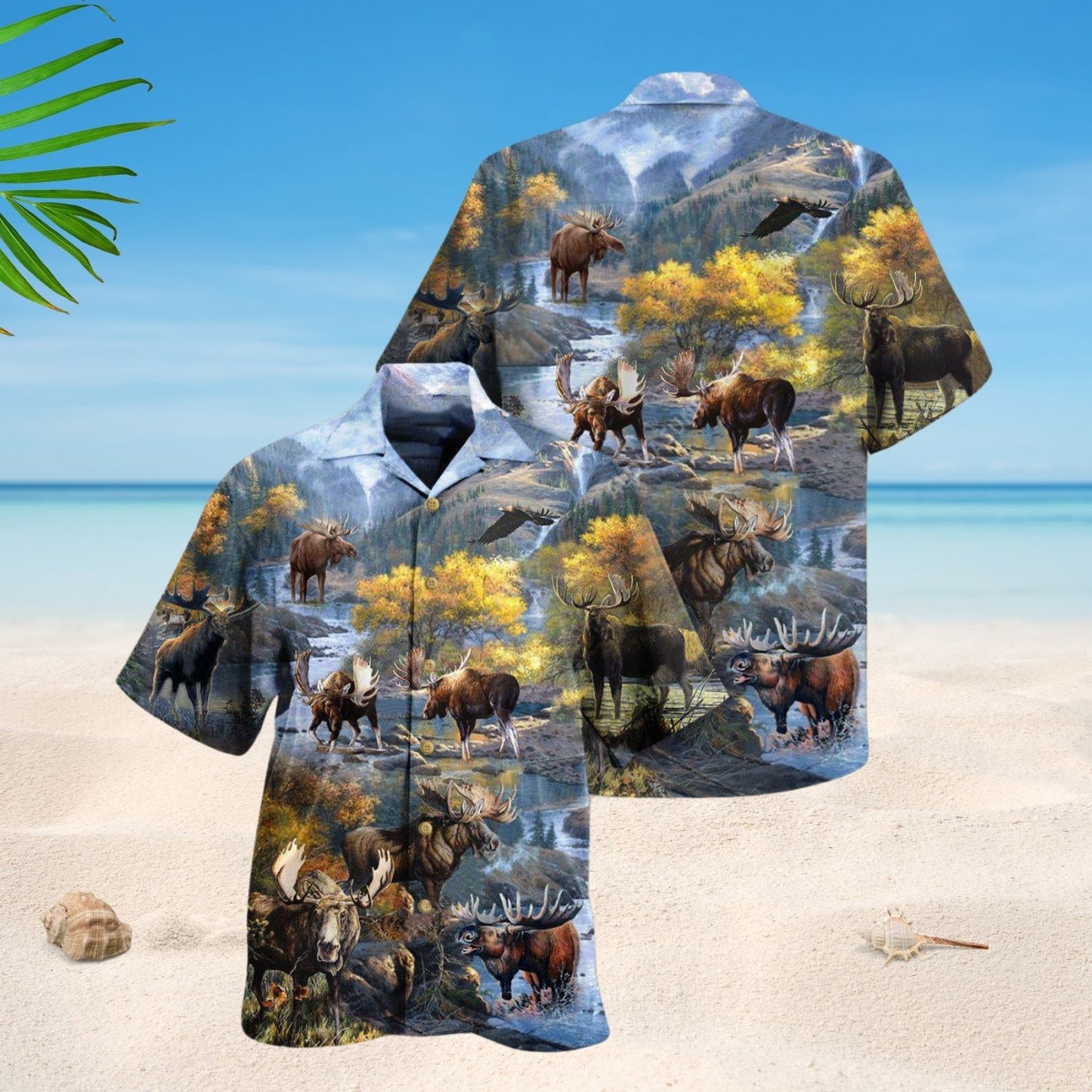 Elk Wildlife Beautiful Country Art – Hawaiian Shirt
