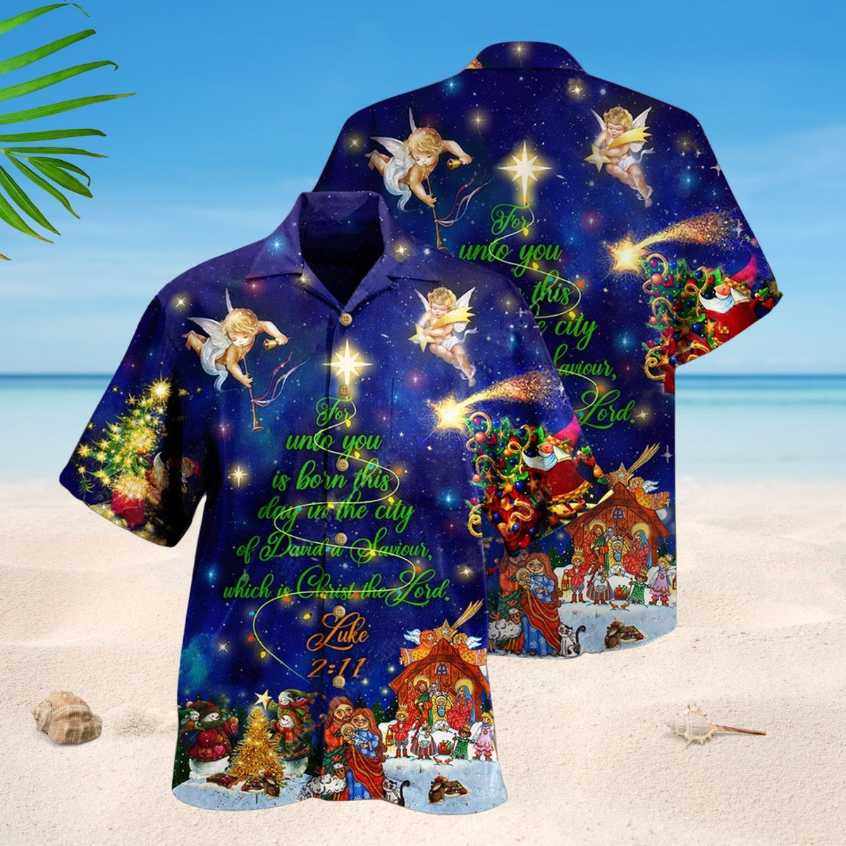 Christmas Christ The Lord Blue Art – Hawaiian Shirt