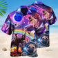 Pug Dog Galaxy Rainbow Fantasy Art – Hawaiian Shirt