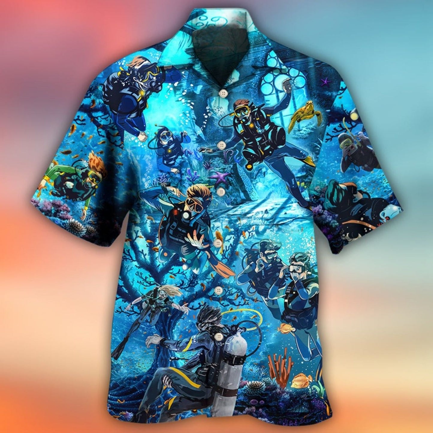 Diving Under The Sea Ocean Art – Hawaiian Shirt