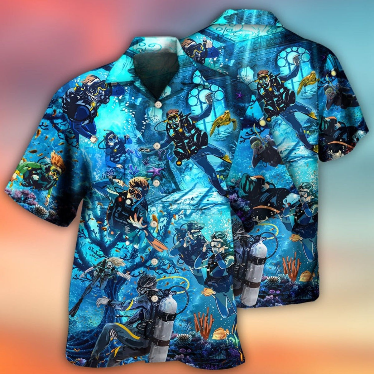 Diving Under The Sea Ocean Art – Hawaiian Shirt