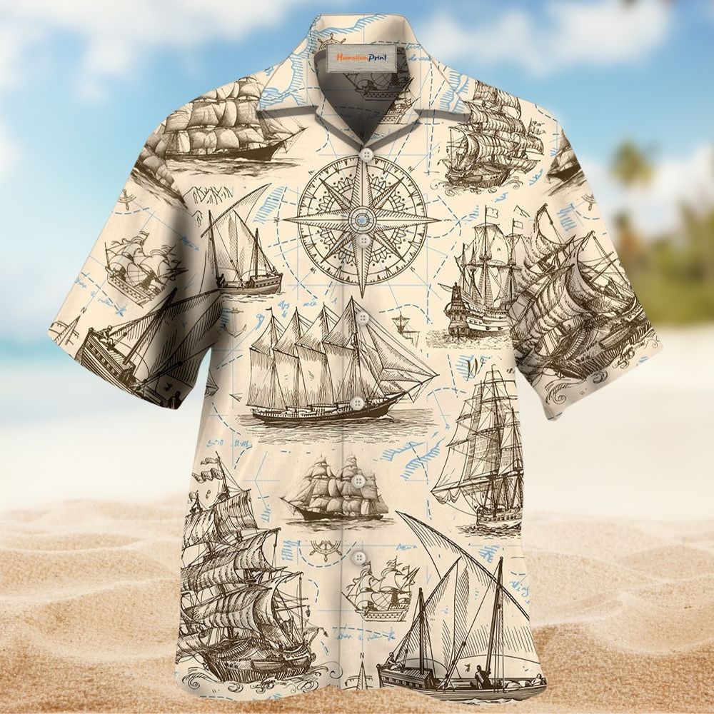 Sailing Vintage Pirate Map Adventure - Hawaiian Shirt