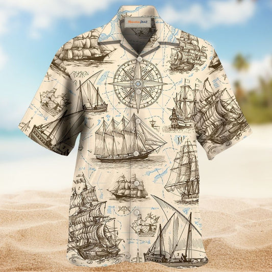 Sailing Vintage Pirate Map Adventure - Hawaiian Shirt