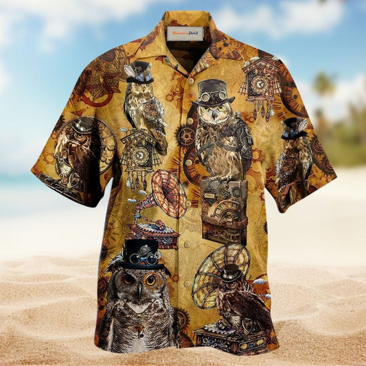 Owl Wisdom Vintage Art Design – Hawaiian Shirt