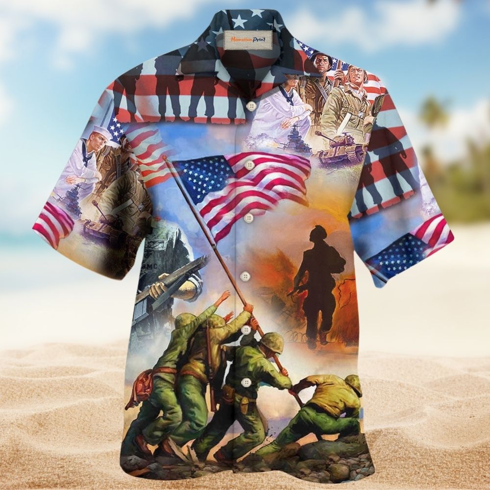 USA Veteran Proud Patriotic - Hawaiian Shirt