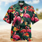 Flamingo Couple Love Flowers - Hawaiian Shirt
