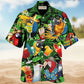 Parrot Drinking Cocktail Fun – Hawaiian Shirt