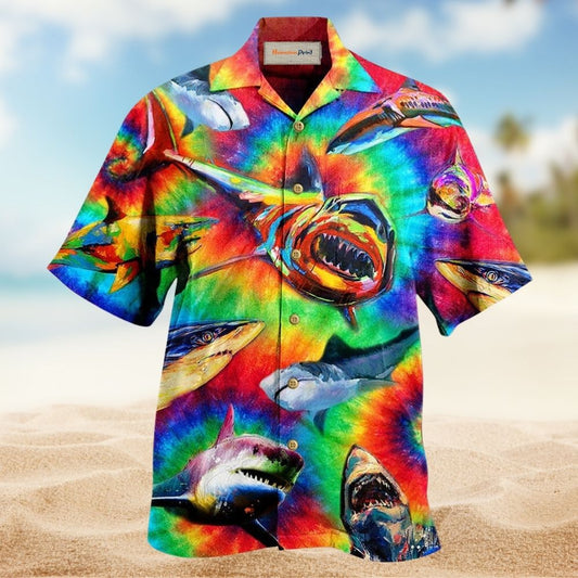 Shark Rainbow Style Cool Art – Hawaiian Shirt