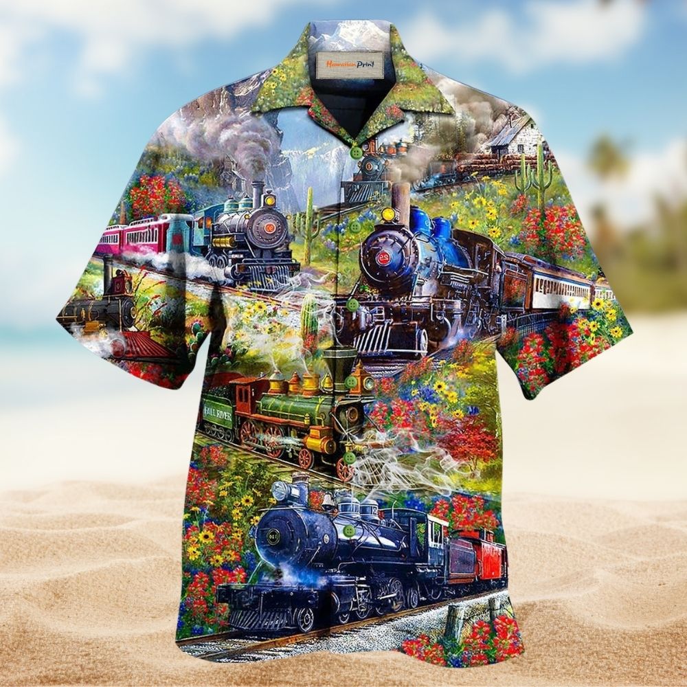 Train On Spring Hill Scenic Art – Hawaiian Shirt