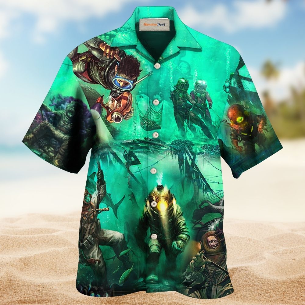 Diving Monster Under The Sea Art – Hawaiian Shirt