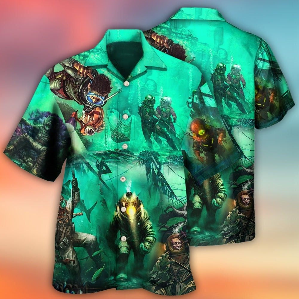 Diving Monster Under The Sea Art – Hawaiian Shirt