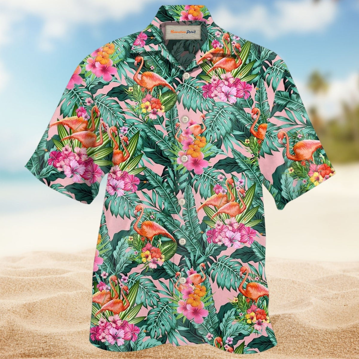 Flamingo Colorful Tropical Leaf Style - Hawaiian shirt