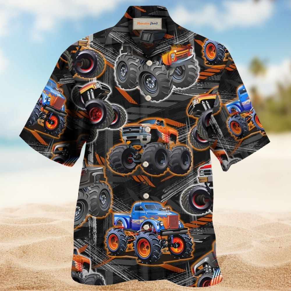 Monster Truck Racing Action Art – Hawaiian Shirt