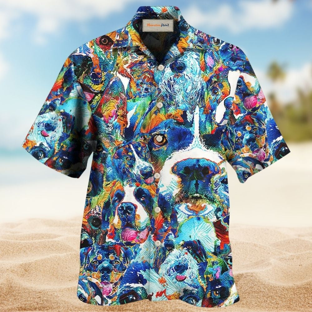 Dog Lover Delight Colorful Art Design – Hawaiian Shirt