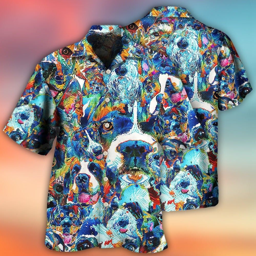 Dog Lover Delight Colorful Art Design – Hawaiian Shirt