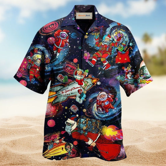 Christmas Santa In Space Fantasy – Hawaiian Shirt