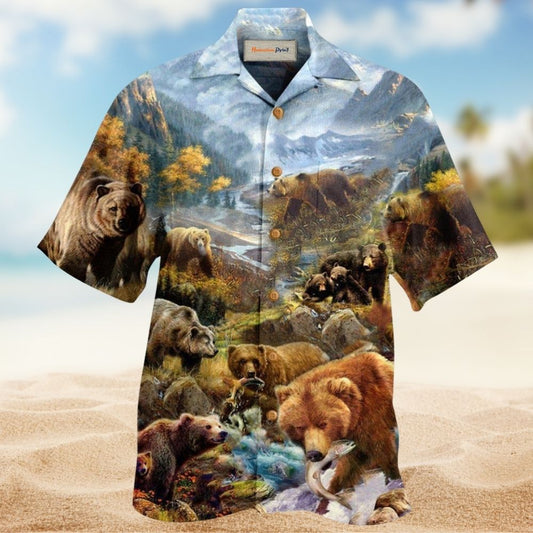 Bear Into The Wild Scenic Art – Hawaiian Shirt