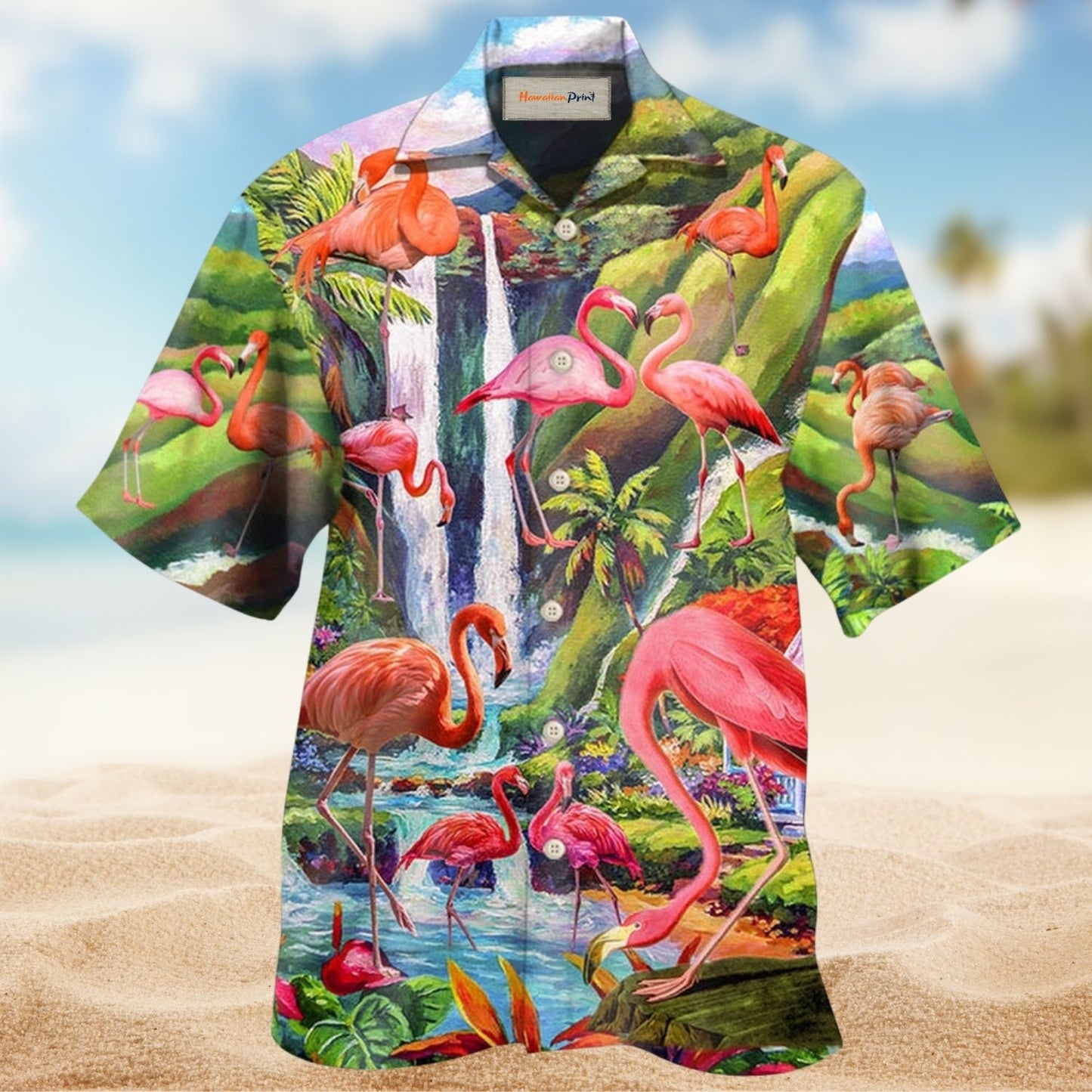 Flamingo Beautiful Landscape - Hawaiian shirt