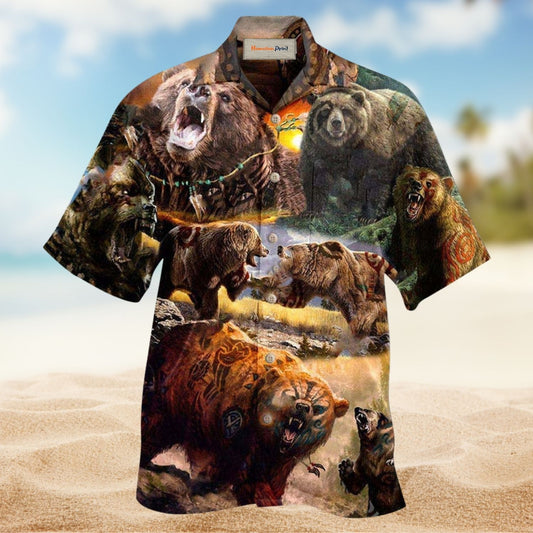 Native Bear Spirit Cultural Art – Hawaiian Shirt