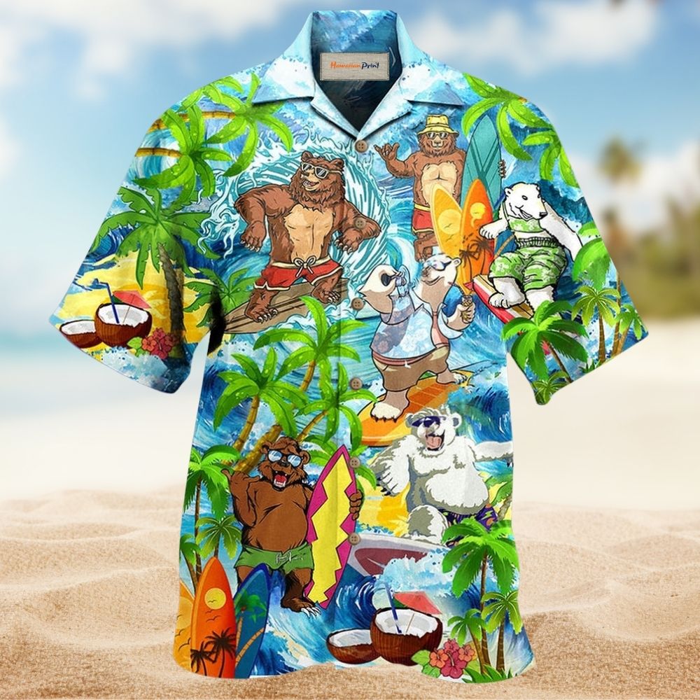 Bear Love Beach Animal Art – Hawaiian Shirt