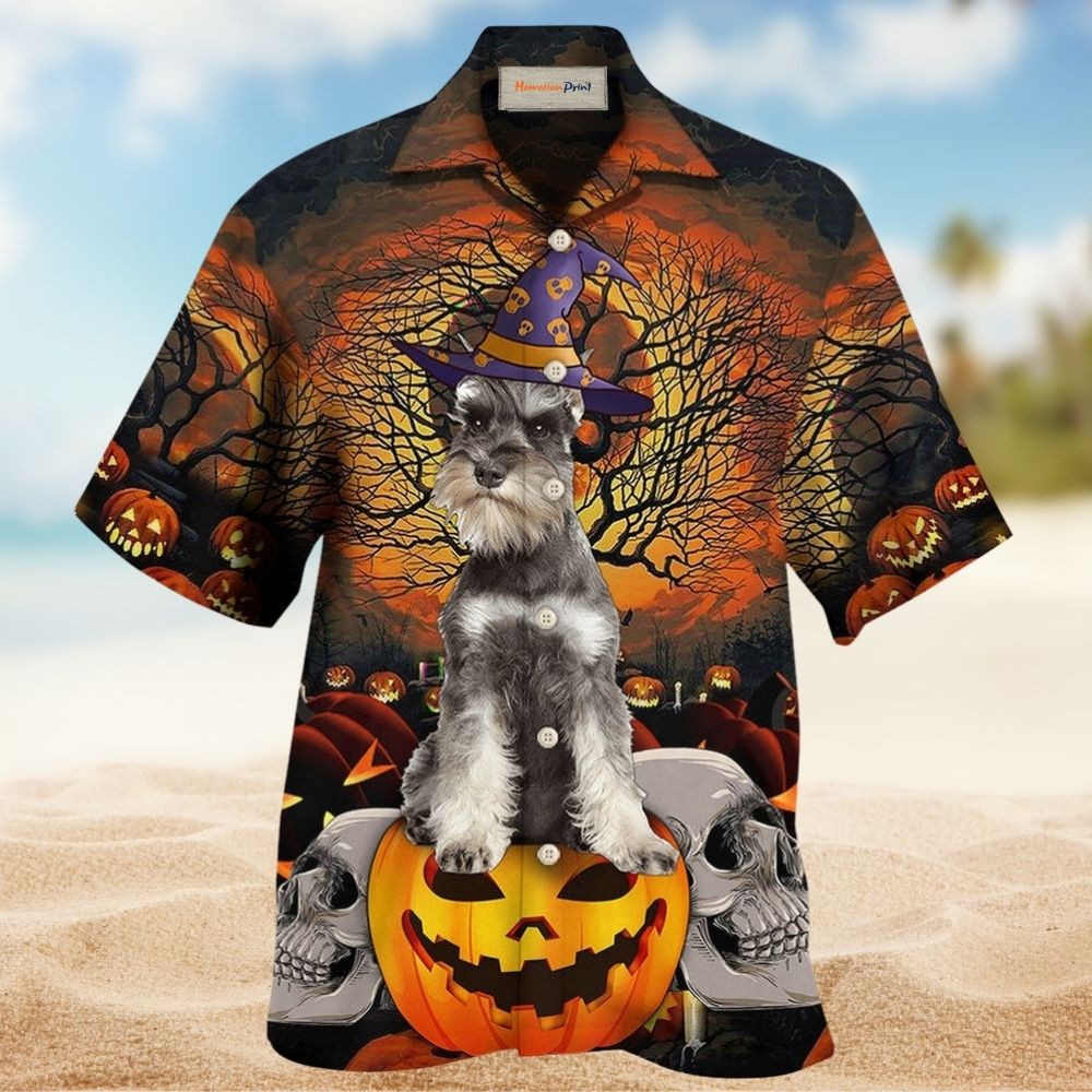 Halloween Schnauzer Cute Dog Theme – Hawaiian Shirt
