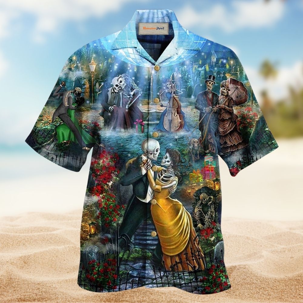 Skull Couple Dancing Art Design – Hawaiian Shirt