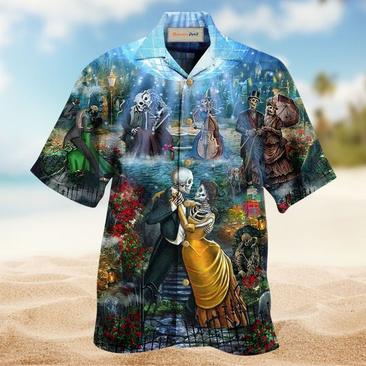 Skull Couple Dancing Art Design – Hawaiian Shirt