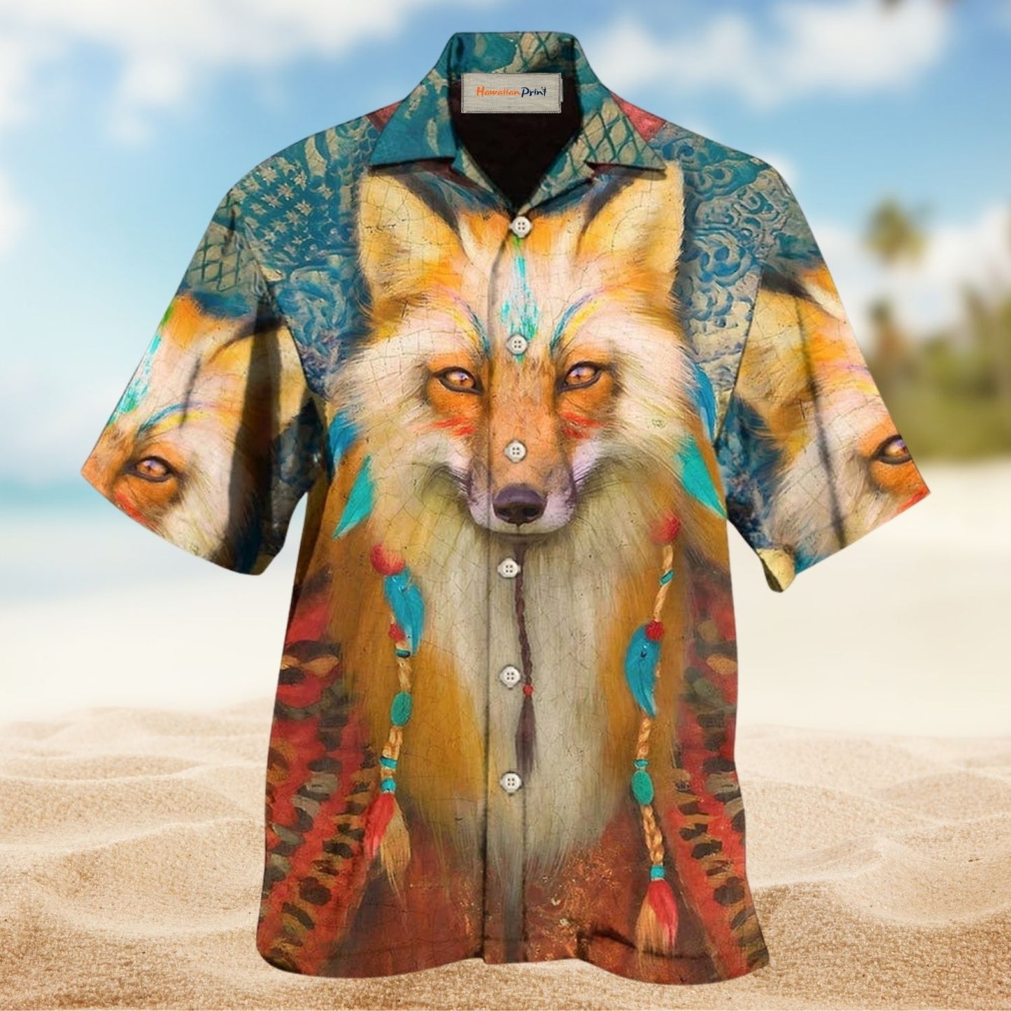 Native Style Love Peace Wolf Art – Hawaiian Shirt
