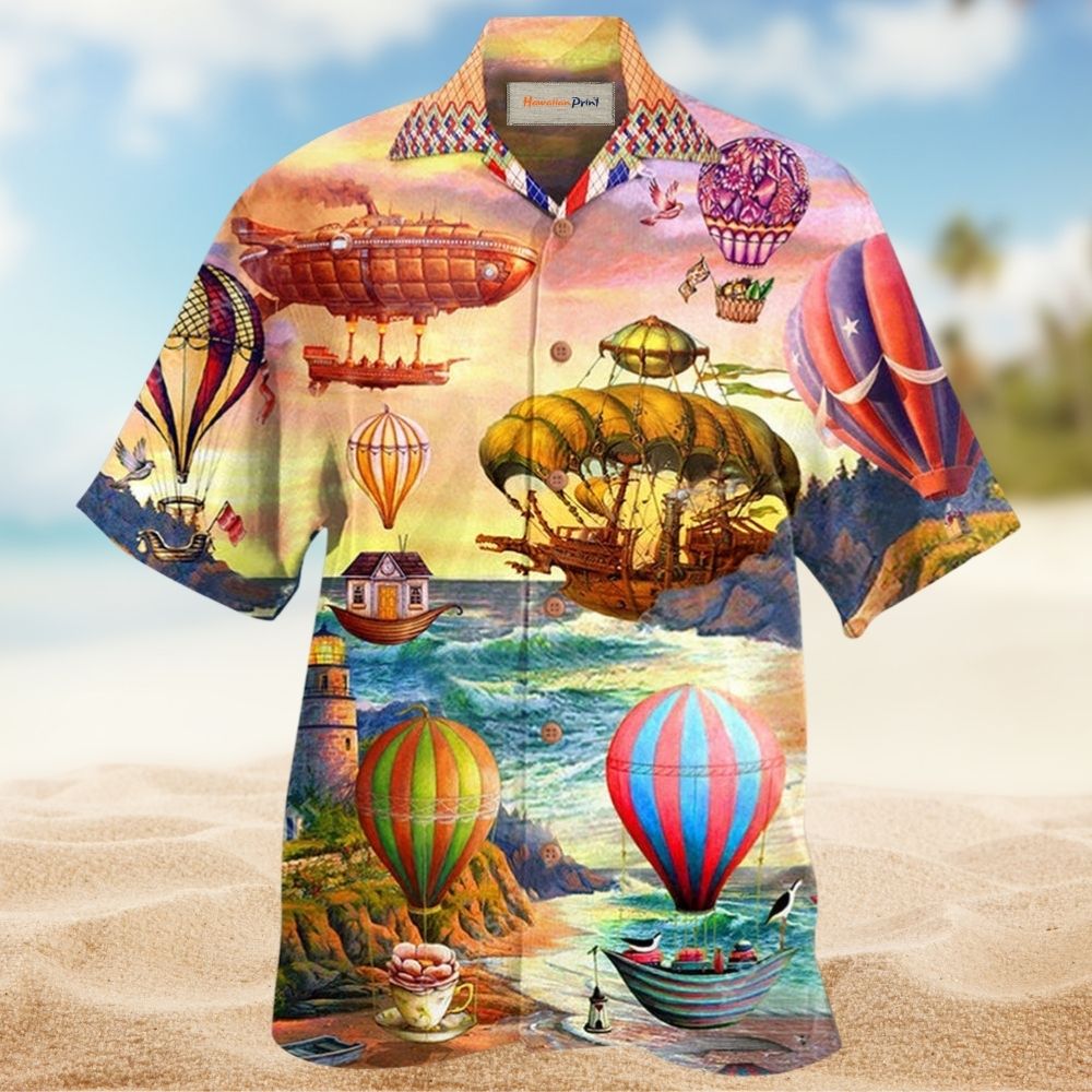 Steampunk Hot Air Balloon Travel – Hawaiian Shirt