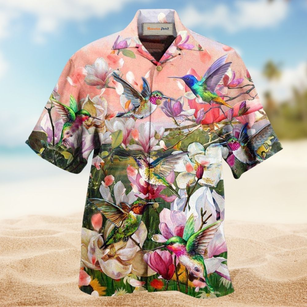 Hummingbird White Magnolia Bloom – Hawaiian Shirt