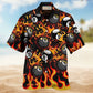 Flaming Eight Ball Billiards Fire Art – Hawaiian Shirt