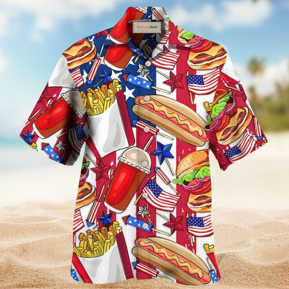 Patriotic Food Stars And Freedom Theme – Hawaiian Shirt